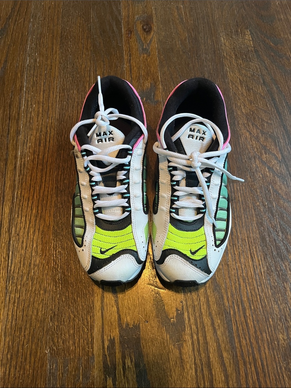 Nike Kids Max Air Neon Green, Mint & White Sneakers